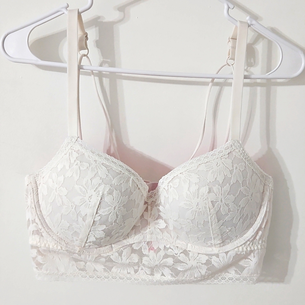 Pink Lace Bralette Push Up
